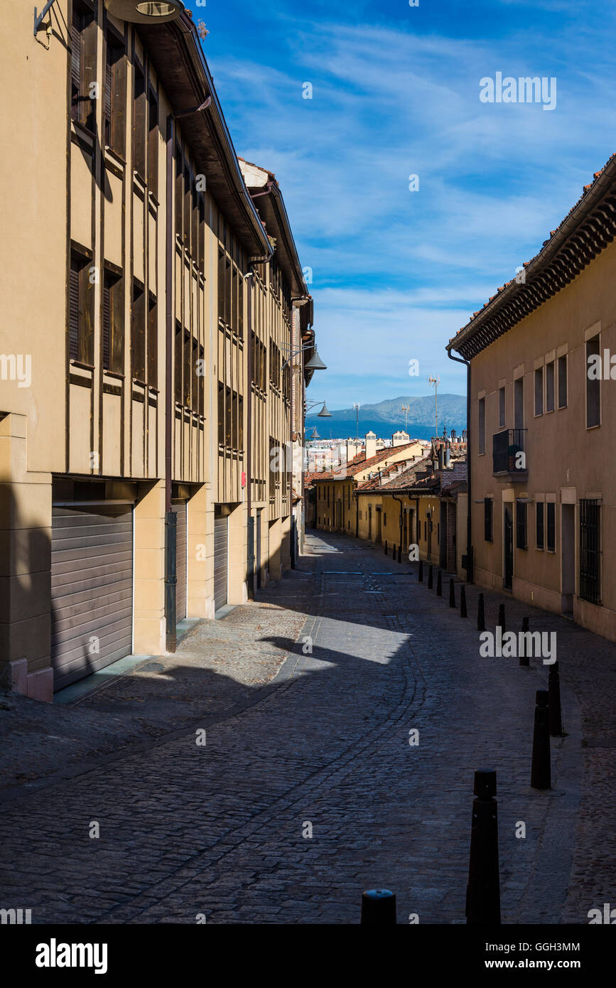 Straße im alten jüdischen Viertel, Segovia, Castilla y Leon, Spanien Stockfoto