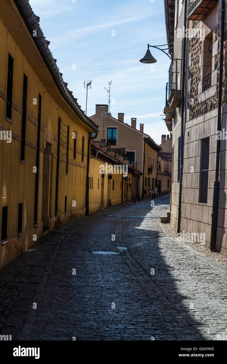 Straße im alten jüdischen Viertel, Segovia, Castilla y Leon, Spanien Stockfoto