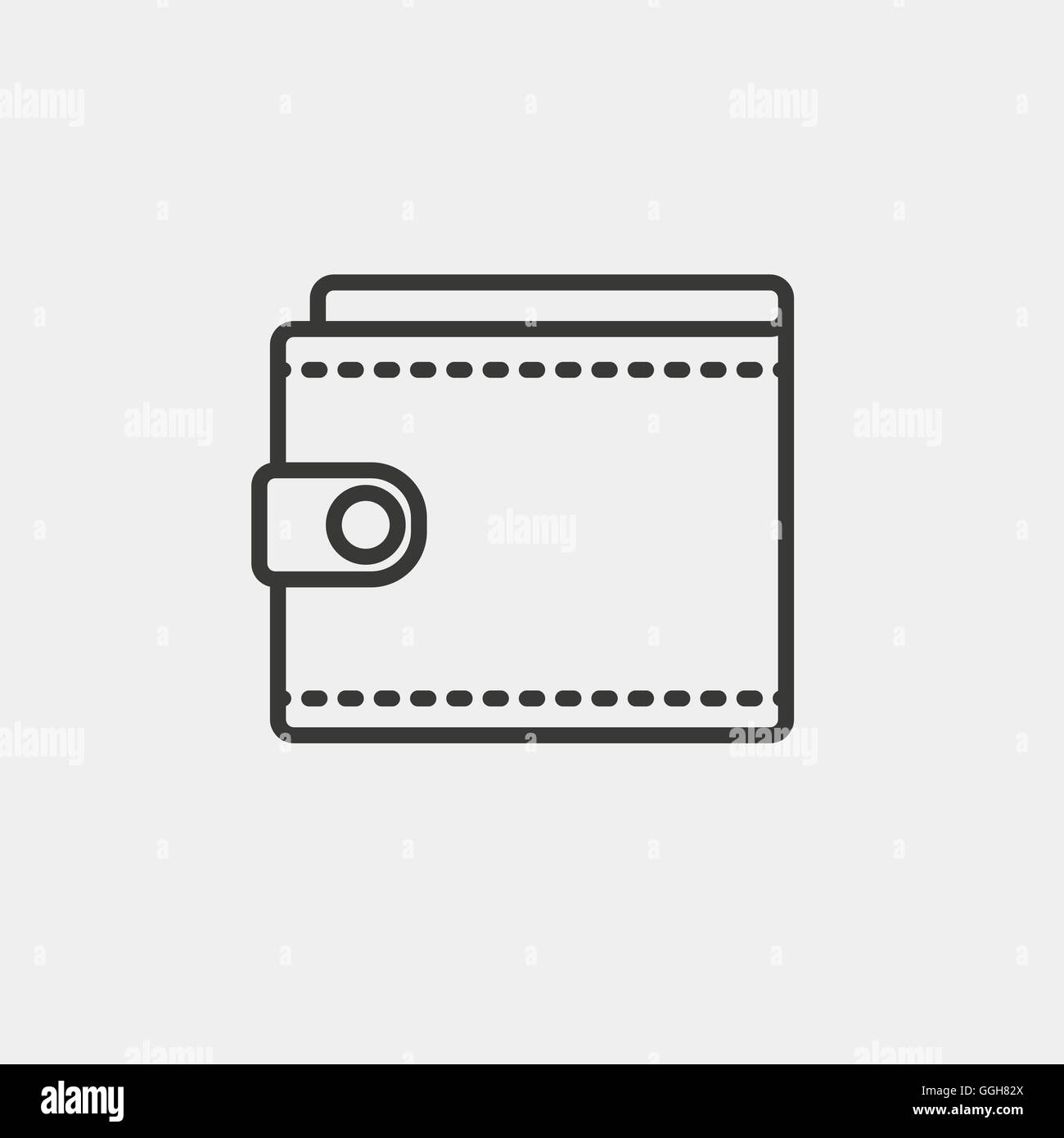 Brieftasche Ikone der braunen Umriss für illustration Stock Vektor