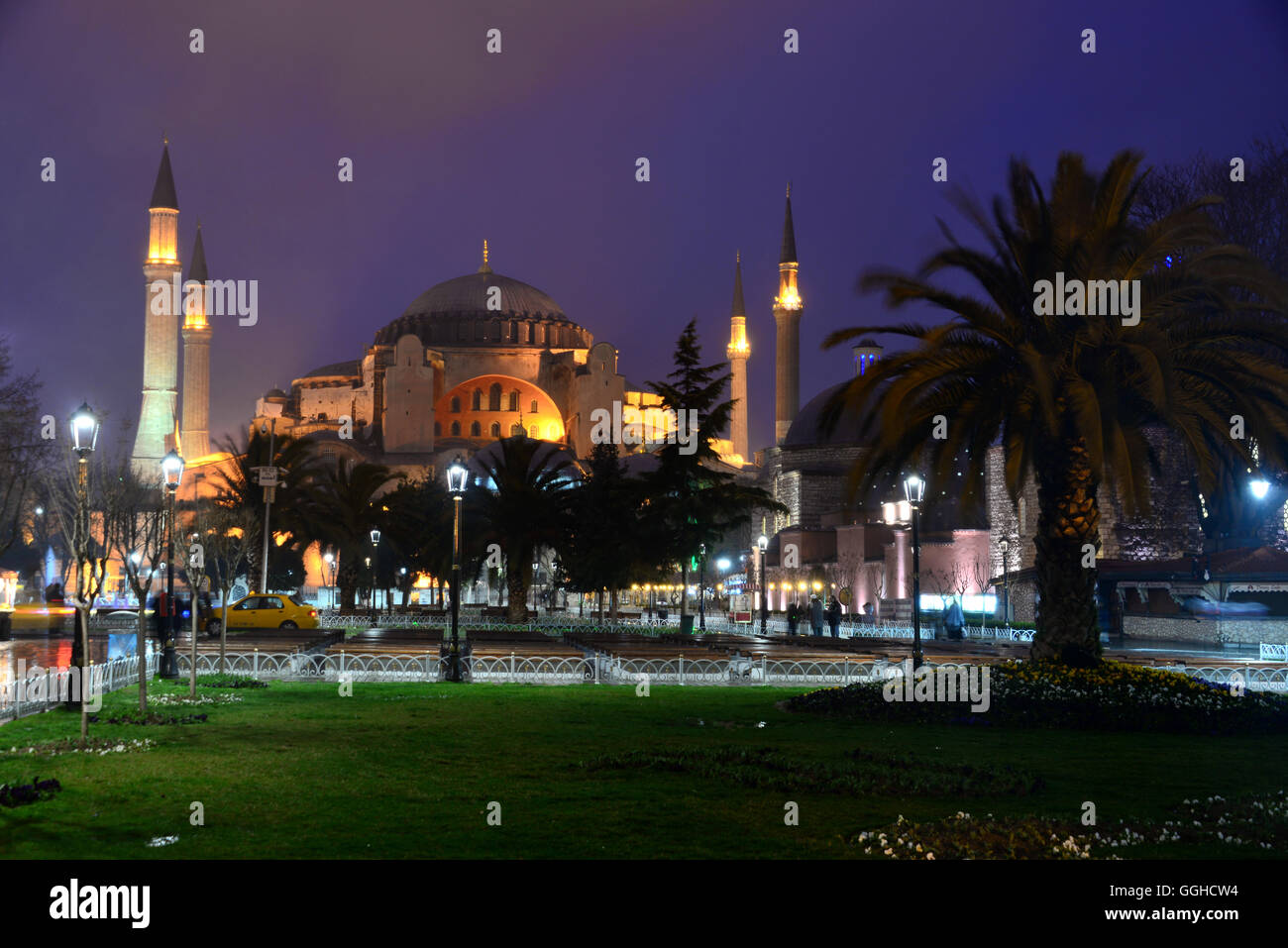 Hagia Sophia am Abend, Istanbul, Türkei Stockfoto