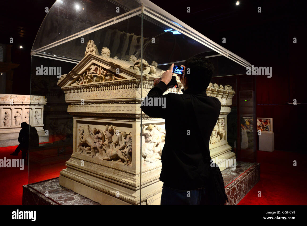 Alexander-Sarkophag, Archäologie-Museum, Istanbul, Türkei Stockfoto