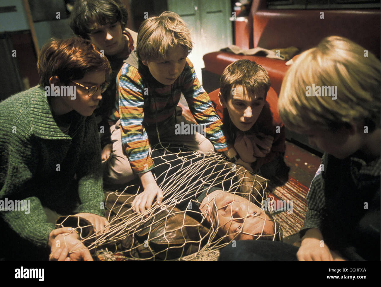 DAS FLIEGENDE KLASSENZIMMER / D 2002 / Tomy Wigand Kreuzkamm Junior (FRANCOIS GÖSKE), Matz (FREDERICK LAU), Uli (HANS BROICH-WUTTKE), Bob Uthofft (SEBASTIAN KOCH), Martin (PHILIPP PETERS-ARNOLD)-Regie: Tomy Wigand Stockfoto