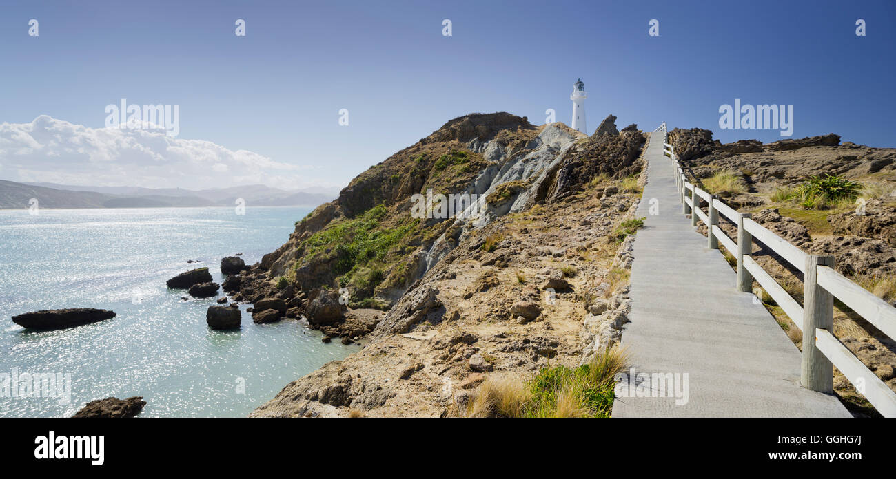 Castle Point Leuchtturm, Wellington, Nordinsel, Neuseeland Stockfoto