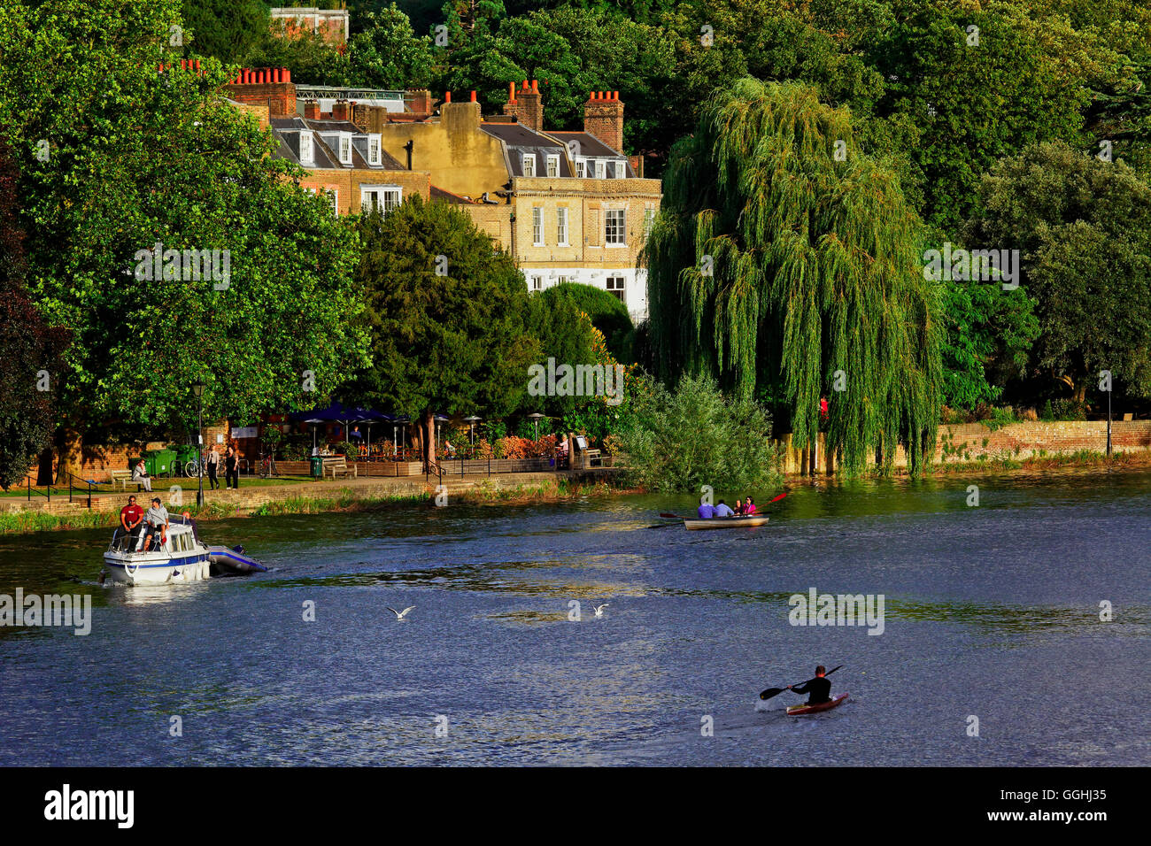 Entlang der Themse, Richmond upon Thames, Vereinigtes Surrey, England, Königreich Stockfoto