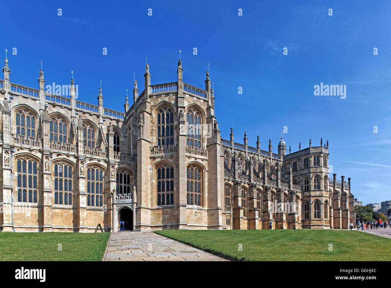 St.-Georgs Kapelle, untere Ward, Schloss Windsor, Windsor, London, England, Vereinigtes Königreich Stockfoto