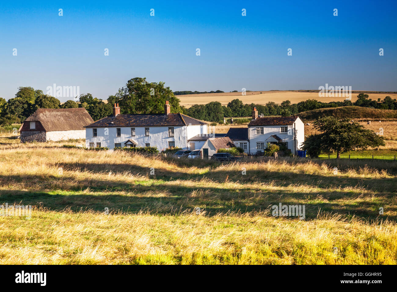 Bauernhaus auf dem Lande in Wiltshire. Stockfoto