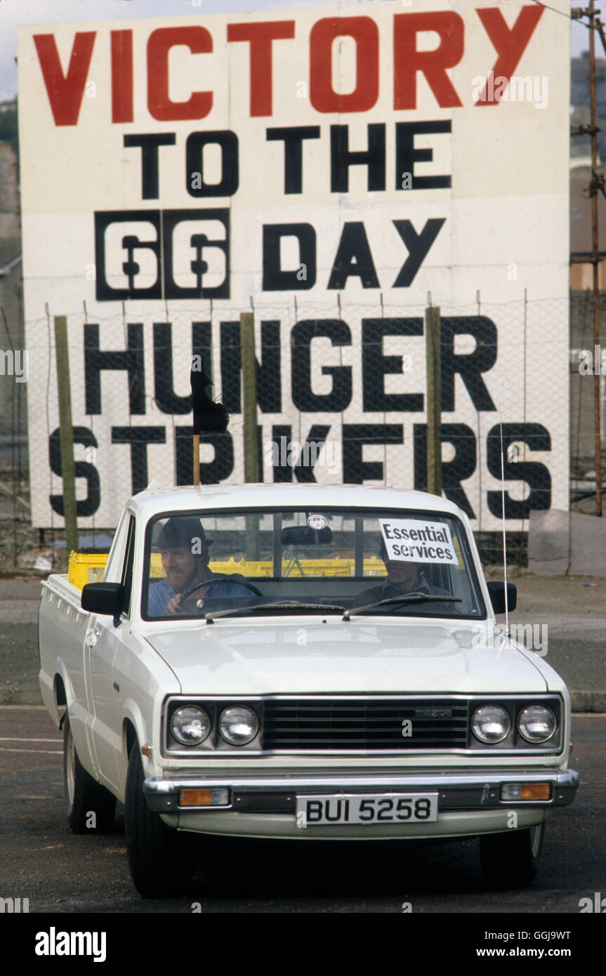 Probleme Derry Londonderry Nordirland 1981 1980er Jahre The Bogside. Auf einem Wandgemälde steht Victory to the Hunger Strikers. 1981 1980A UK HOMER SYKES Stockfoto