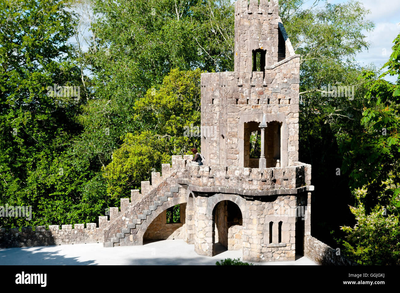 Quinta da Regaleira Turm - Sintra - Portugal Stockfoto