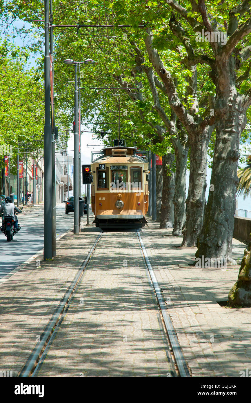 Straßenbahn - Porto - Portugal Stockfoto