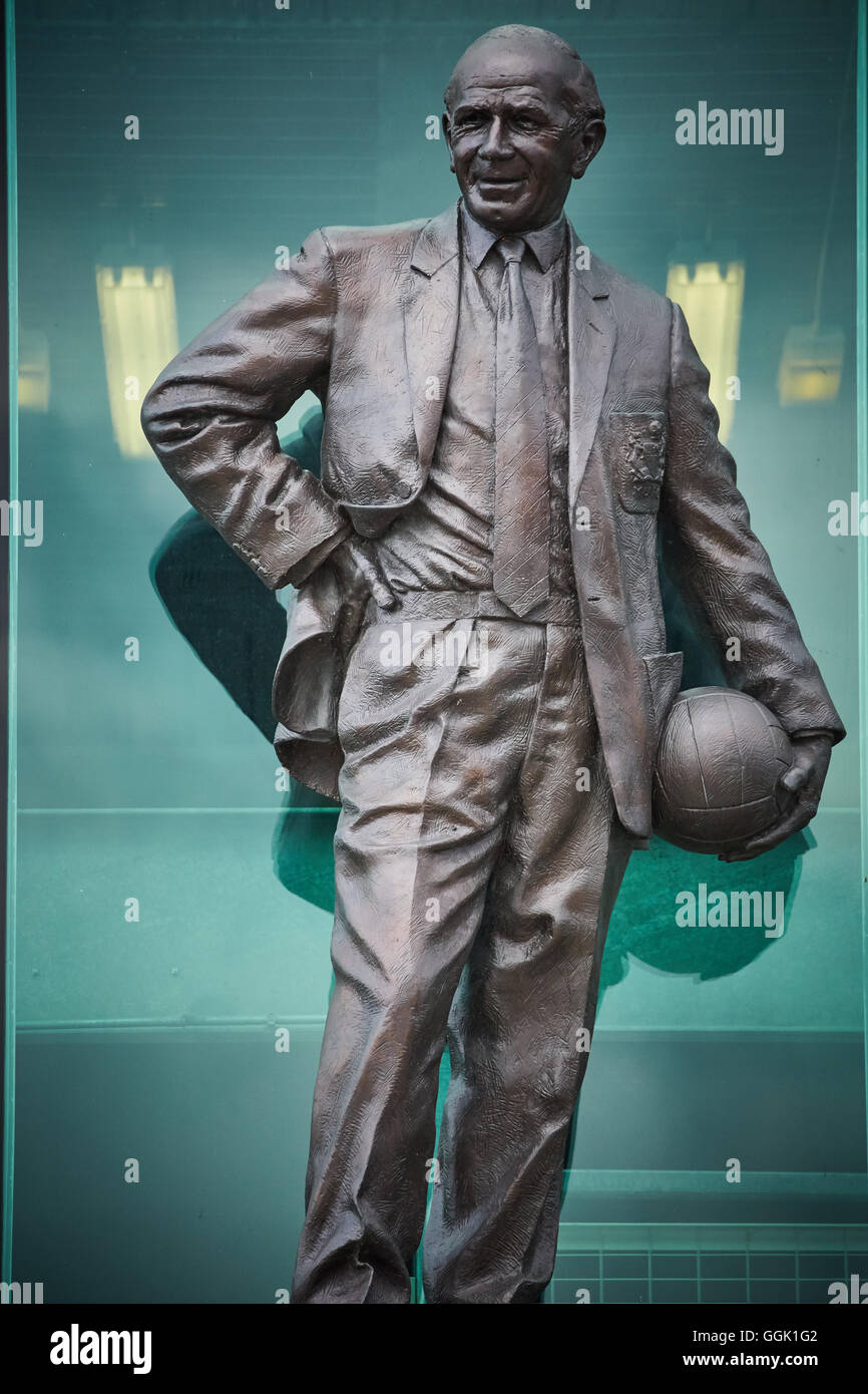 Manchester united Holy Trinity Matt Busby Sculpte Statue Künstler kreative Designer entworfen, Handarbeit gefertigt erstellt aus Stockfoto