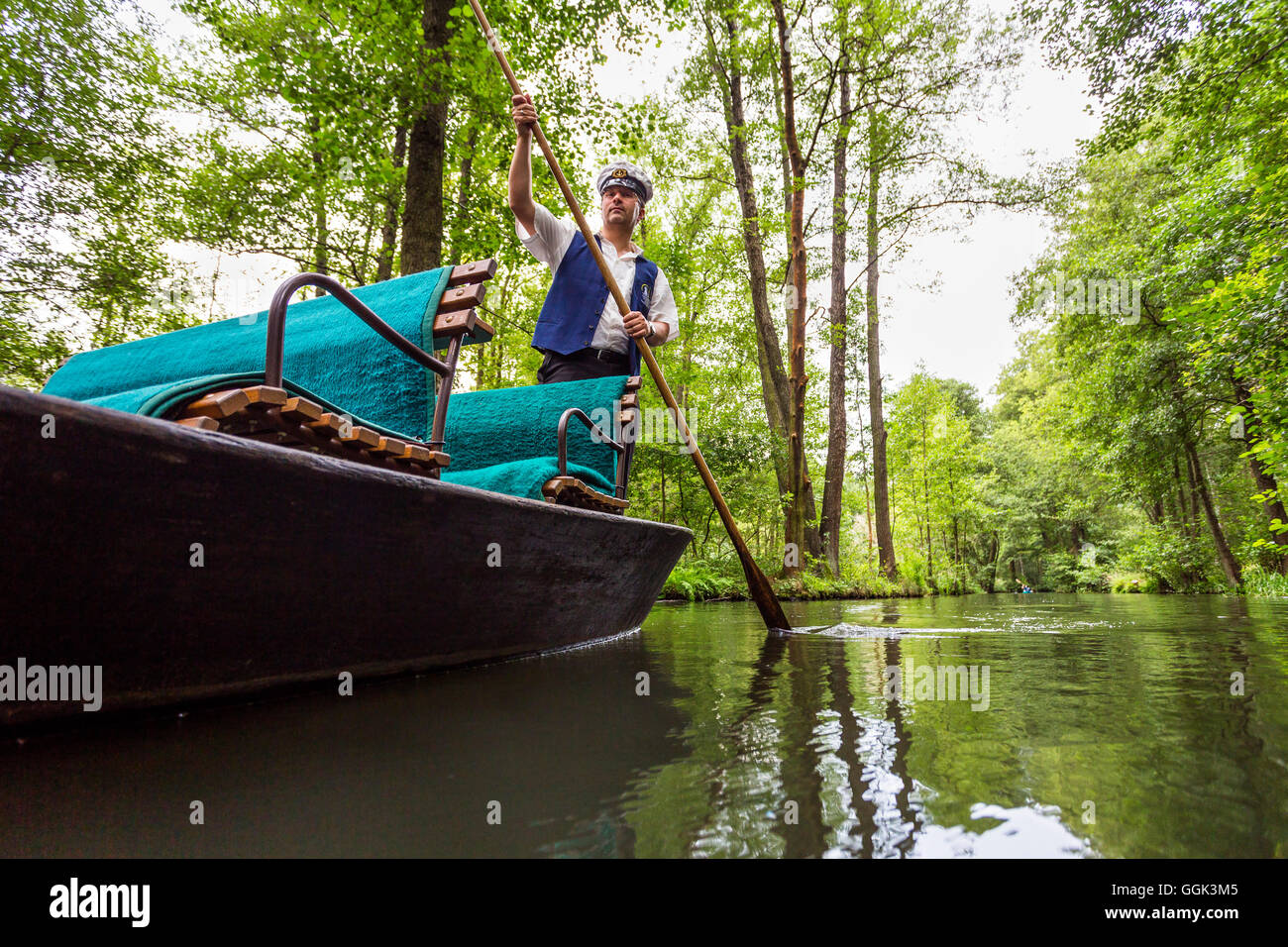 Bootstour im Spreewald, Spree, UNESCO-Biosphärenreservat, Lehde, Lübbenau, Brandenburg, Deutschland, Europa Stockfoto