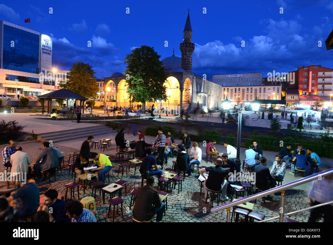 In Erzurum in Mustafa Pasa Moschee in den Abend, Erzurum, Ost-Anatolien, Ost-Türkei, Türkei Stockfoto