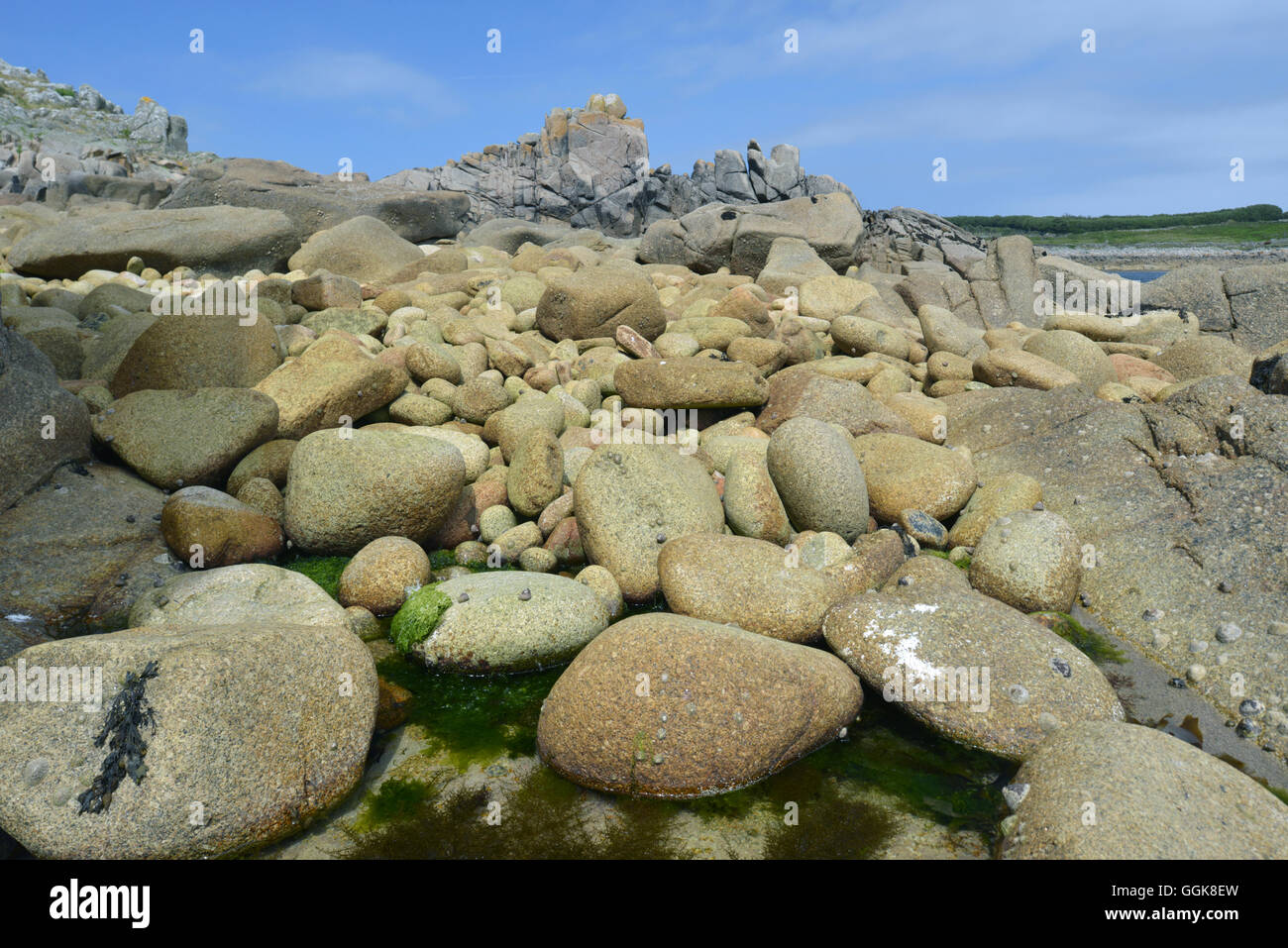 Boulder Beach - St Agnes, Isles of Scilly Stockfoto