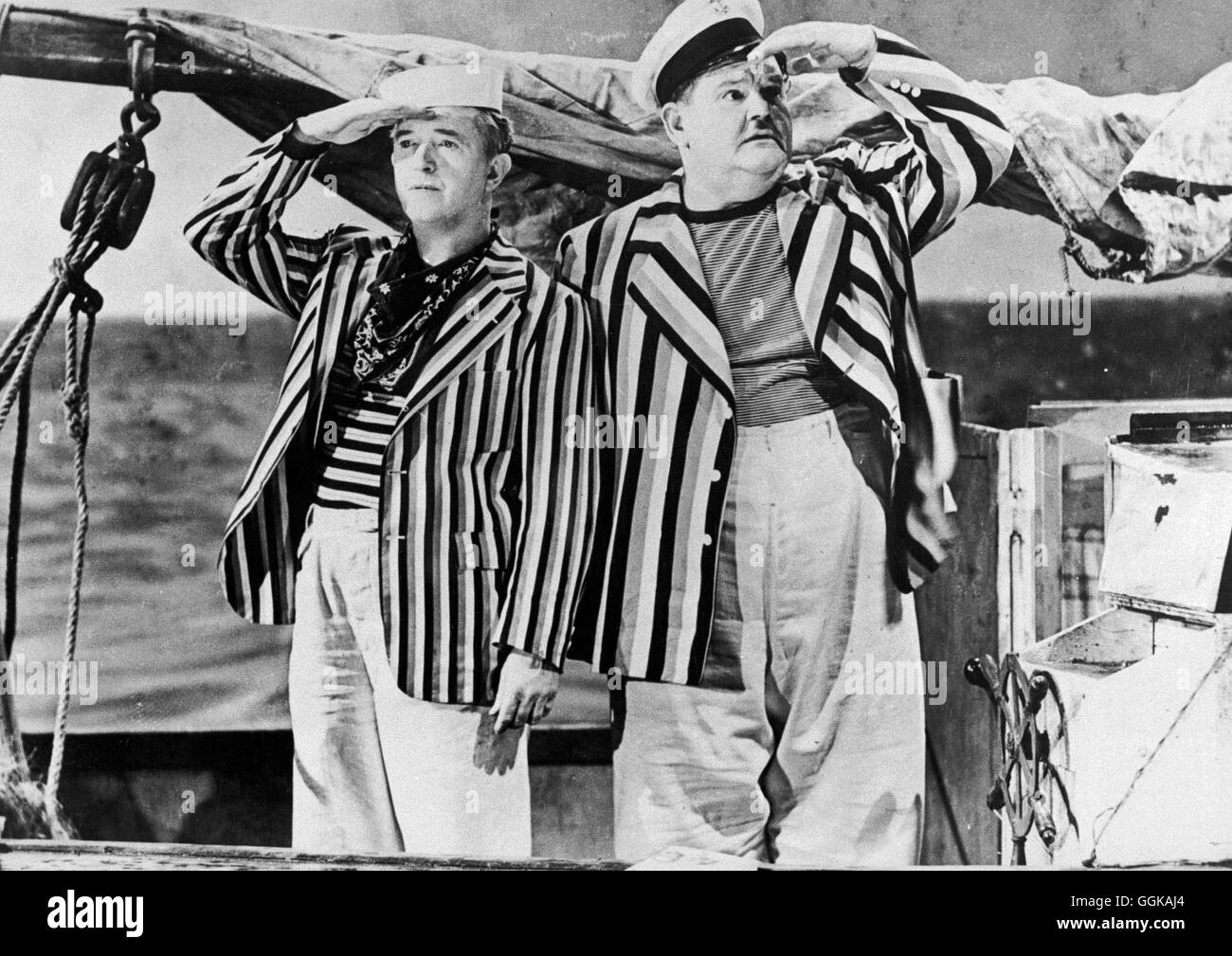 ABENTEUER AUF HOHER sehen / Saps auf See USA 1940 / Gordon Douglas Szene Mit STAN LAUREL Und OLIVER HARDY. Regie: Gordon Douglas aka. SAPS auf hoher See Stockfoto