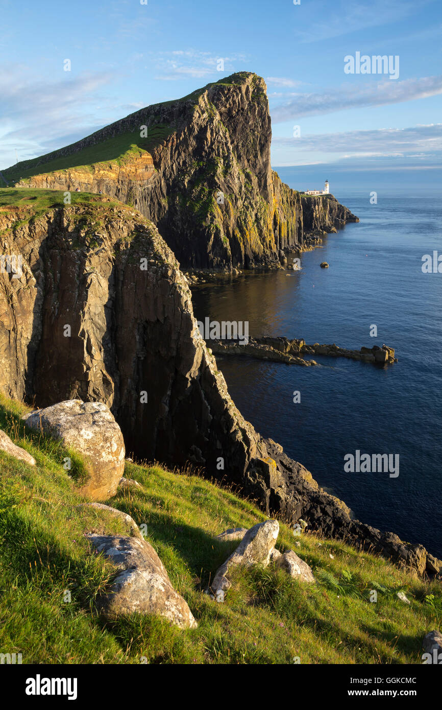 Glendale, Isle Of Skye, innere Hebriden, landschaftlich Point Lighthouse, Highland, Schottland, Vereinigtes Königreich Stockfoto