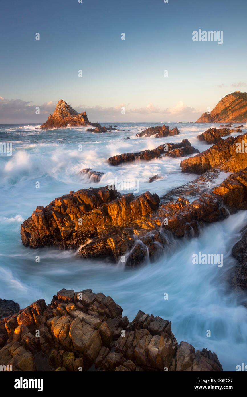 Küstenlandschaft, die Heads, Indischer Ozean, Knysna, Western Cape, Südafrika Stockfoto
