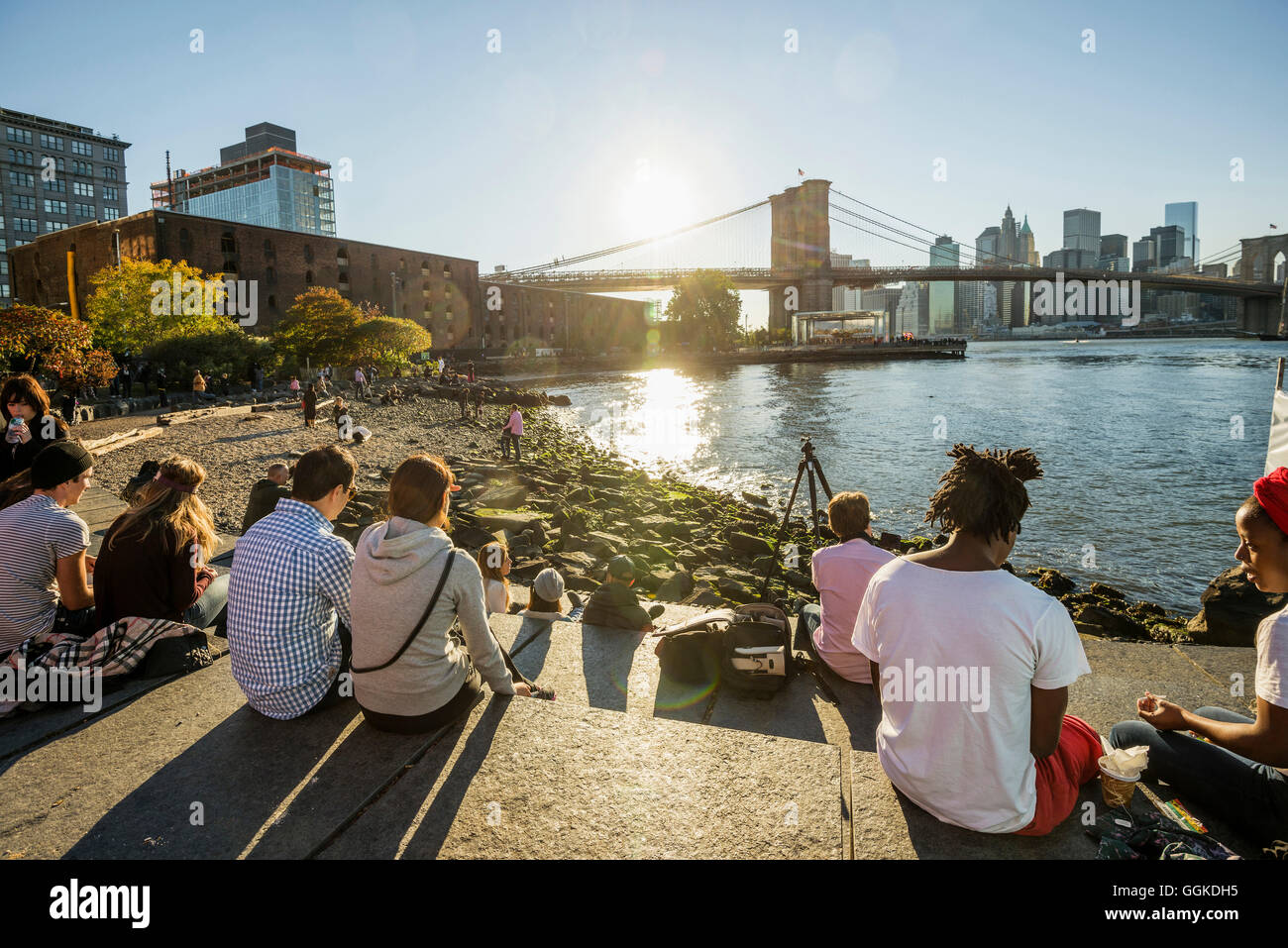 Fulton Ferry State Park, Dumbo, Brooklyn, New York, USA Stockfoto