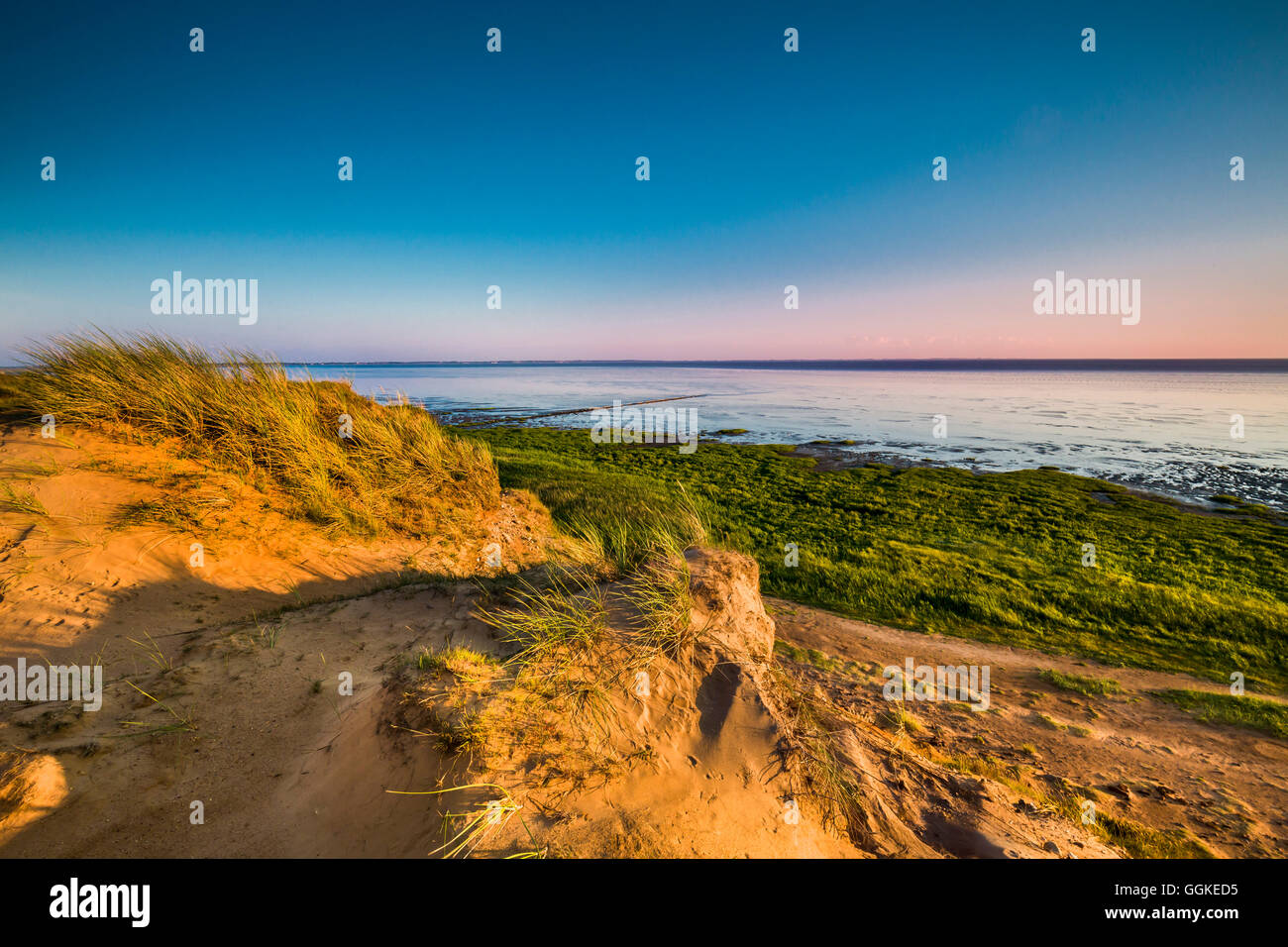 Morsum Cliff bei Sonnenuntergang, Morsum, Sylt-Insel, Nordfriesischen Inseln, Schleswig-Holstein, Deutschland Stockfoto