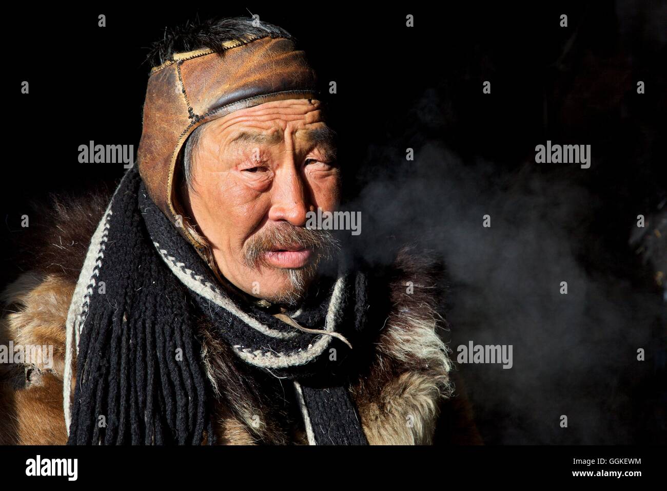 Rentier-Nomaden, Chukotka autonomes Okrug, Sibirien, Russland Stockfoto