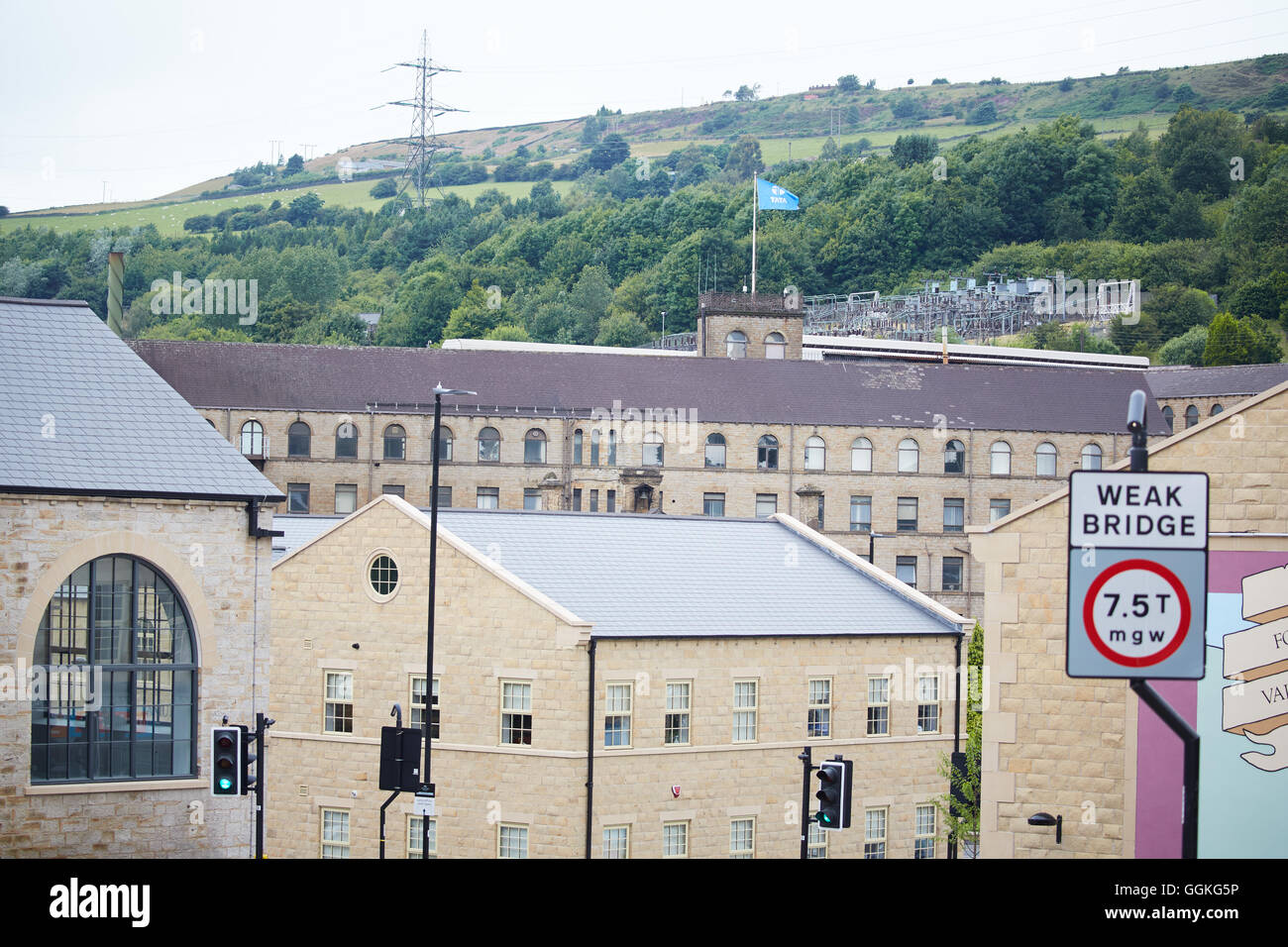 Tata steel Website STOCKSBRIDGE Sheffield Gebäude von Samuel Fox arbeiten. Das große Struktur in den ursprünglichen Hintergrund-Baumwolle Stockfoto