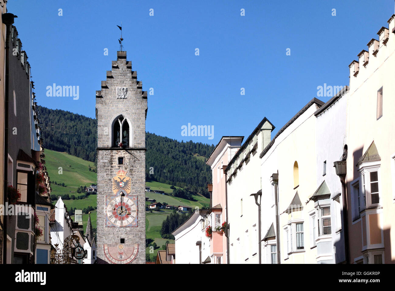 Aufragende Architektur, Sterzing, Sterzing, Südtirol, Südtirol, Italien Stockfoto