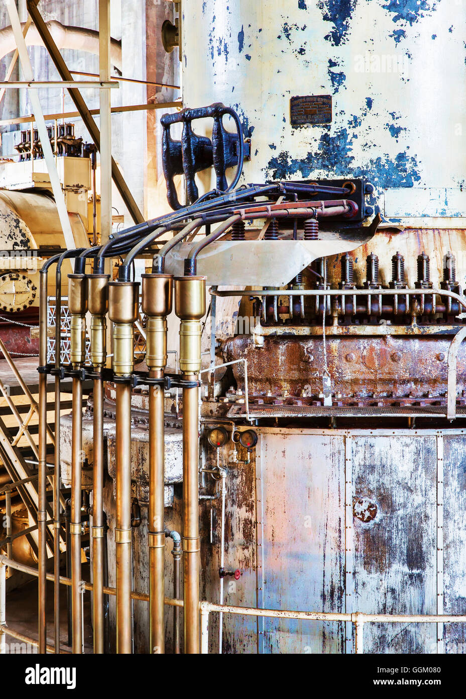 Dampferzeuger, Dampfturbine, Seattle, WA, Georgetown Steam Plant, ein National Historic Landmark in Seattle, WA, USA Stockfoto