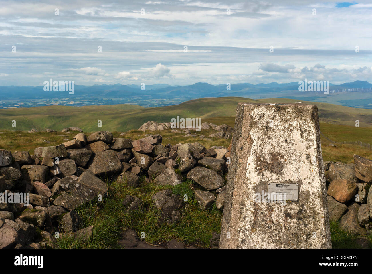 Blick von oben auf Ben Cluech in der Ochils Stockfoto