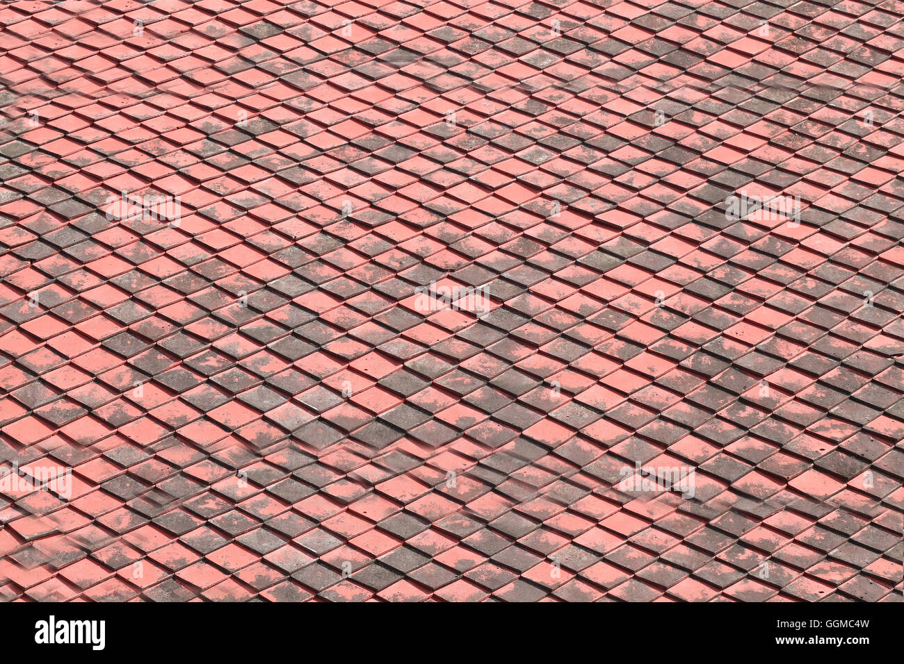 Alte Dachziegel der Gebäude-Textur für die Design-Hintergrund. Stockfoto