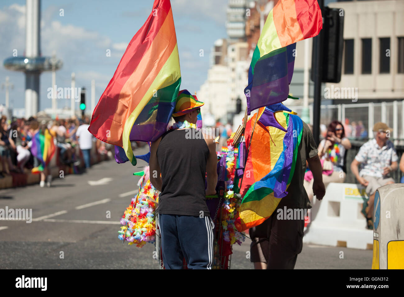 Brighton Pride 6. August 2016, England. Stockfoto