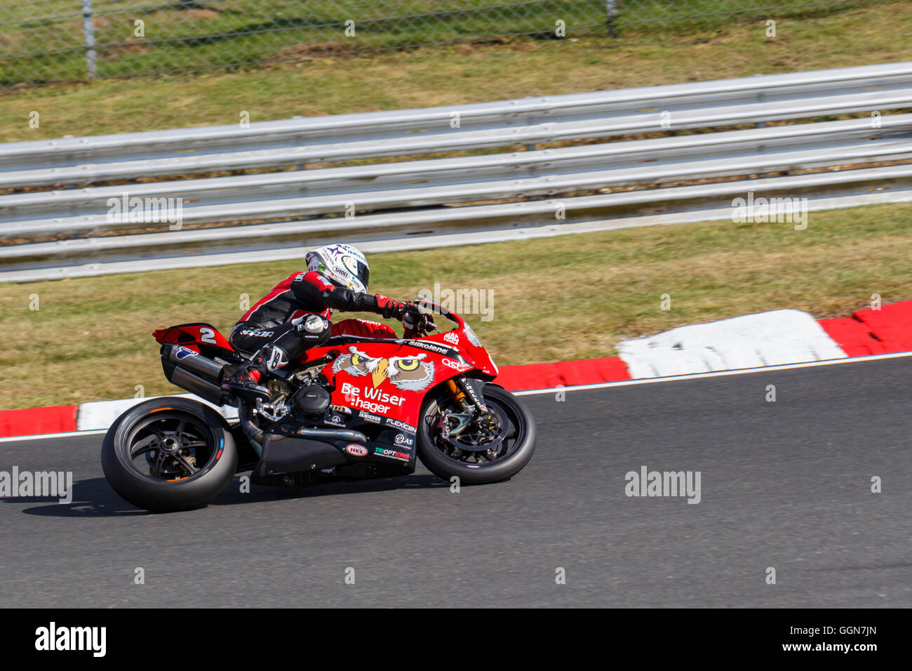 Brands Hatch, Großbritannien, 6. August 2016. Glenn Irwin für das klüger sein Team während der Qualifikationsrunde BSB Datatag Reiten. Rick Diakon / Alamy Live News Stockfoto