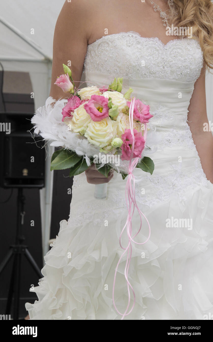 Hochzeit Blumen in der hand Stockfoto