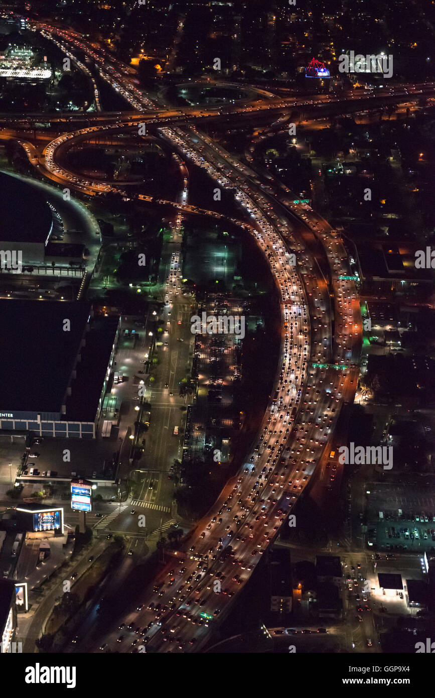 Luftaufnahme des Highway in Los Angeles Stadtbild, Kalifornien, Vereinigte Staaten Stockfoto