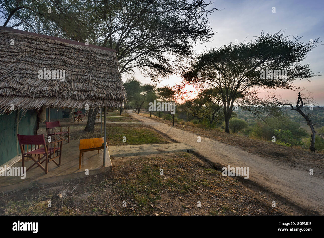 Tansania, Tarangire NP, tented Camp in der Safari Lodge Stockfoto