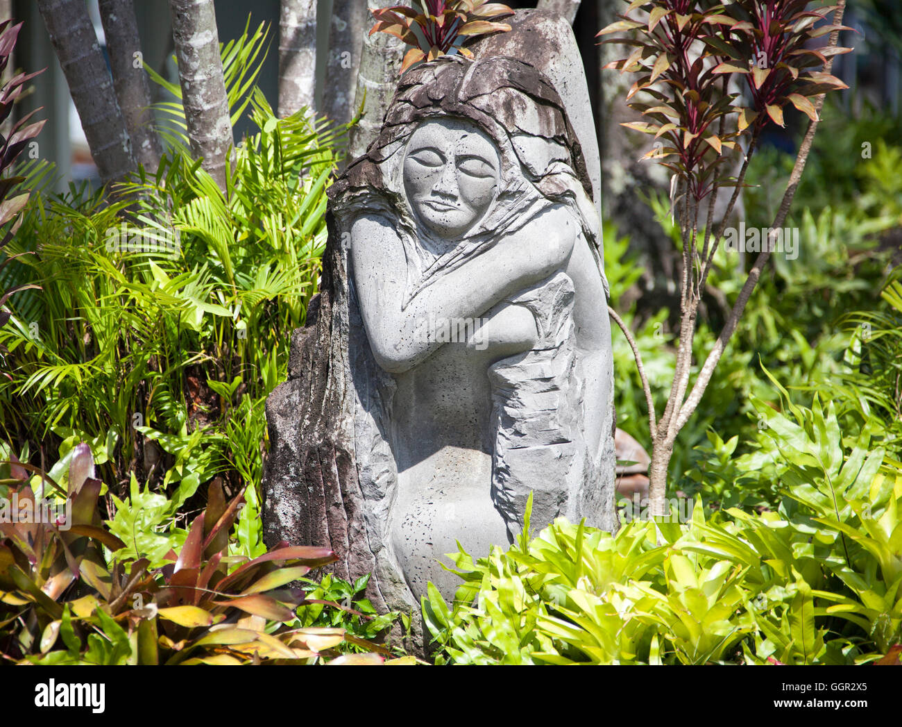 Die moderne Skulptur in Hilo Stadtpark (Island of Hawaii). Stockfoto