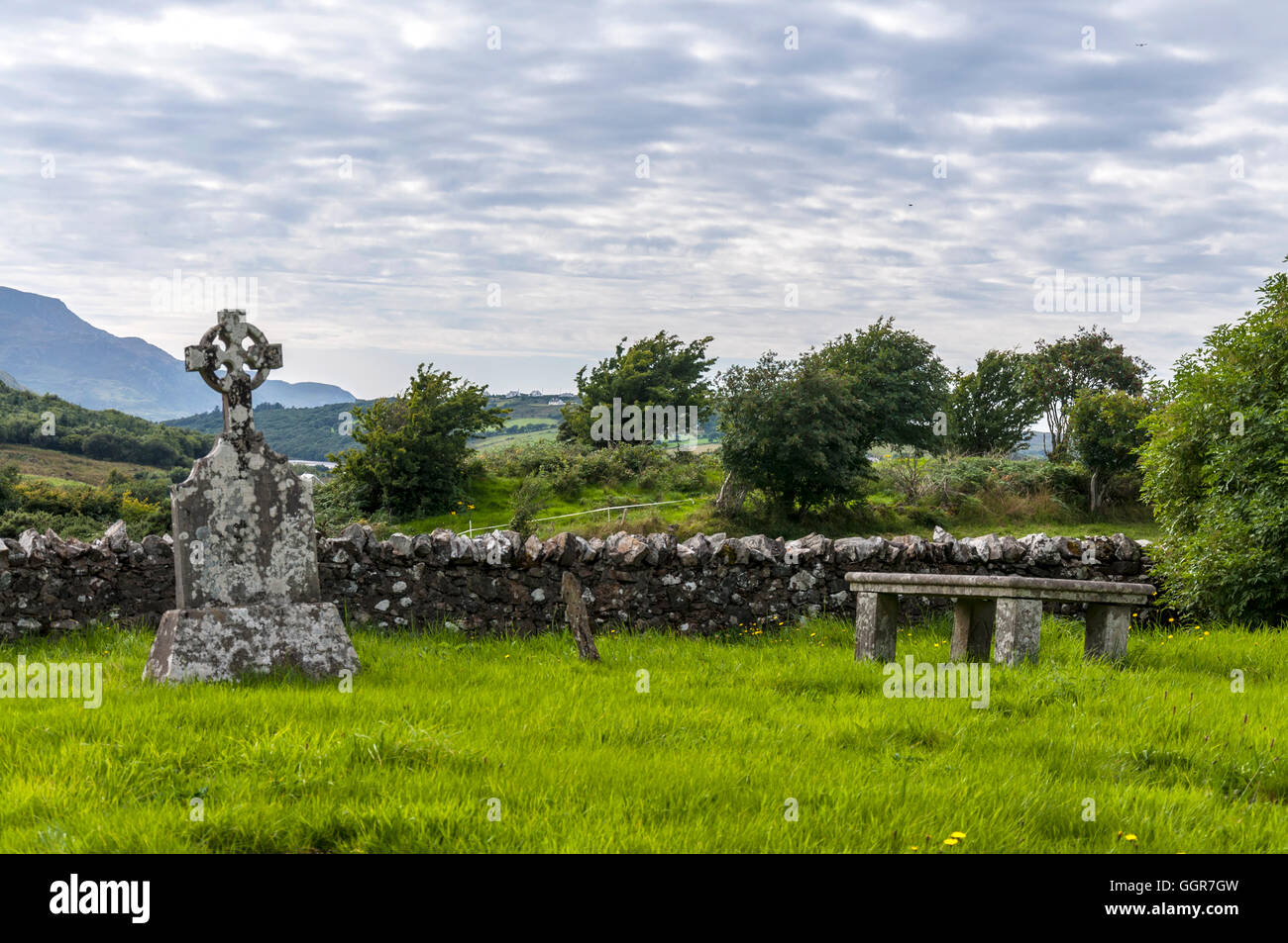 Kiltiernan Friedhof ein 17. Jahrhundert Friedhof, Ardara, County Donegal, Irland Stockfoto
