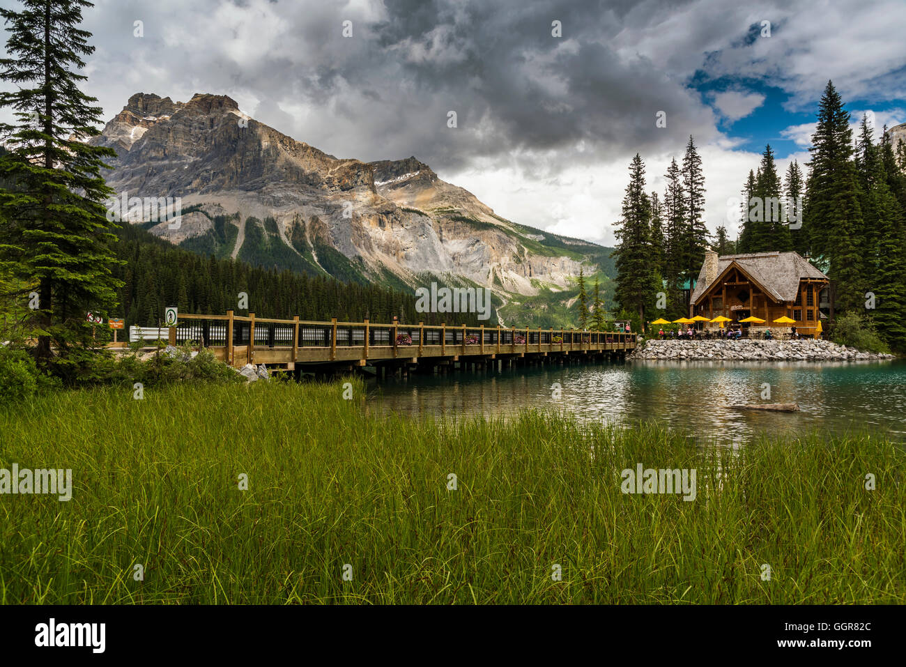 Emerald Lake Lodge, Emerald Lake, Yoho Nationalpark, Britisch-Kolumbien, Kanada Stockfoto