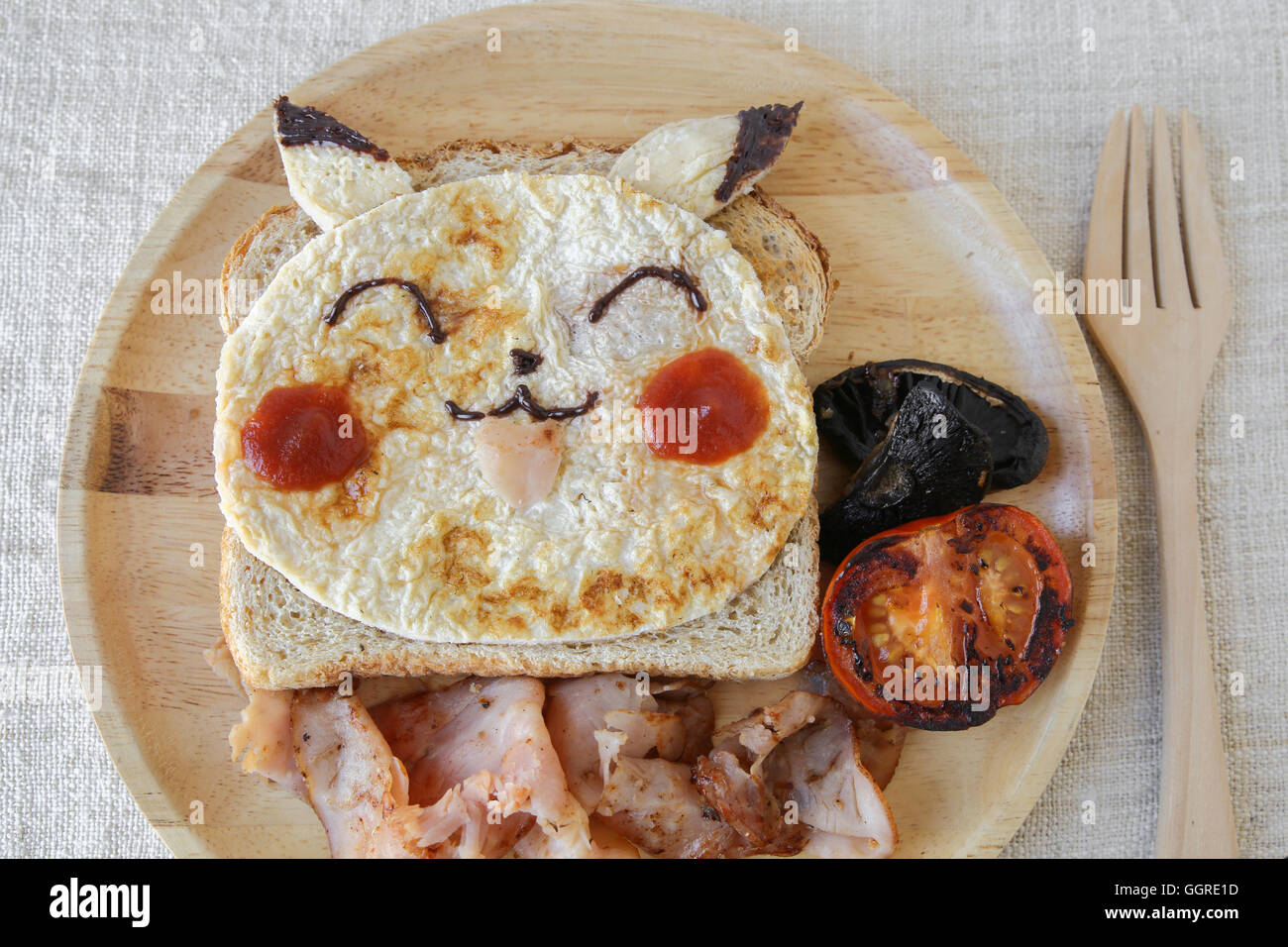 Pokemon inspiriert hausgemachtes Frühstück für Kinder Stockfoto