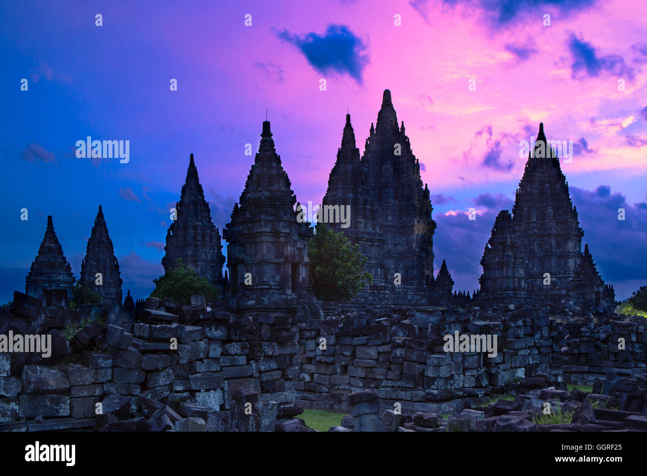 Der hinduistische Tempel von Prambanan Komplex in der Nähe von Yogyakarta, Indonesien Stockfoto