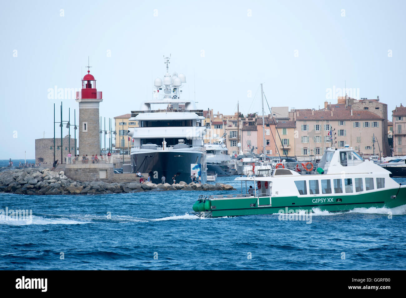 Port St Tropez Gesamtansicht Hafen marina Stockfoto