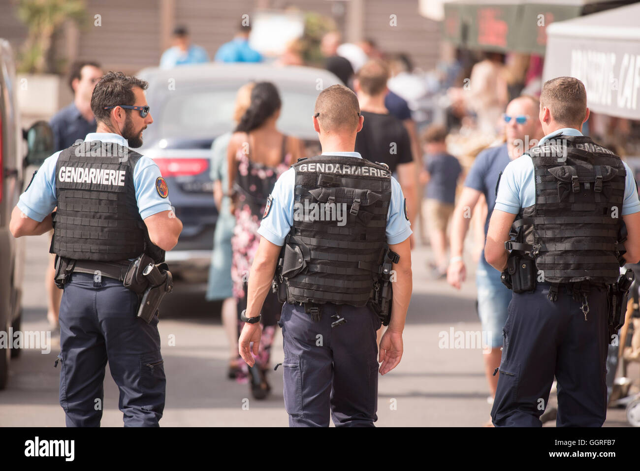 Gendarmen Gendarmerie-Polizei-Patrouille-marina Stockfoto