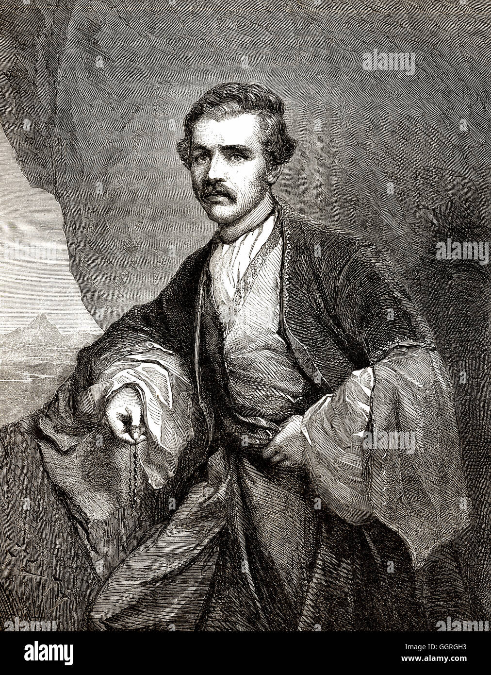 Die Rt Hon Sir Austen Henry Layard, englischer Archäologe, Kunsthistoriker und diplomat Stockfoto