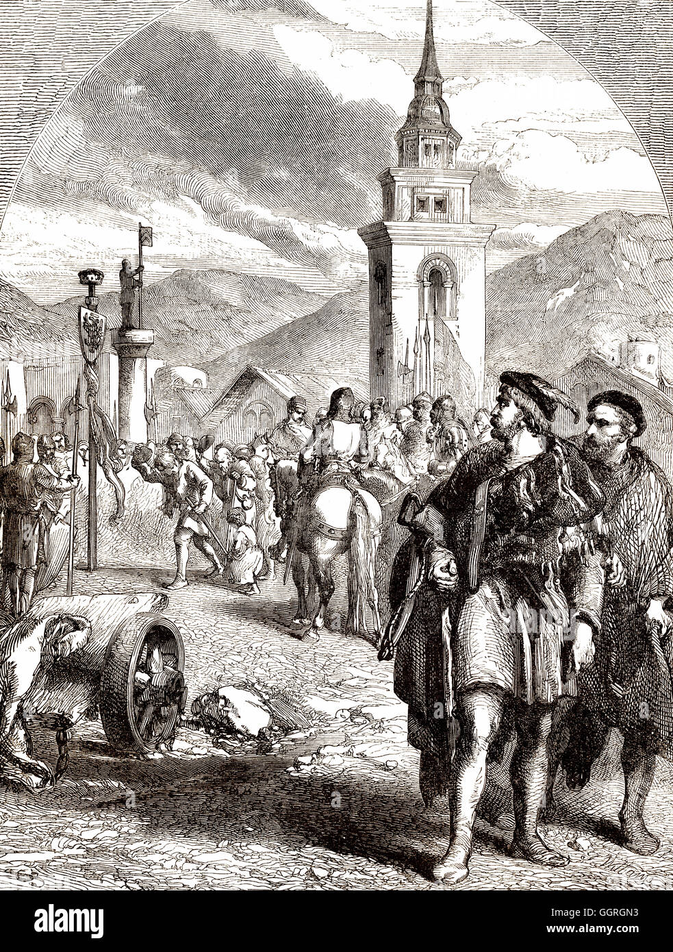 William Tell in Altdorf, Kanton Uri, 15. Jahrhundert Stockfoto