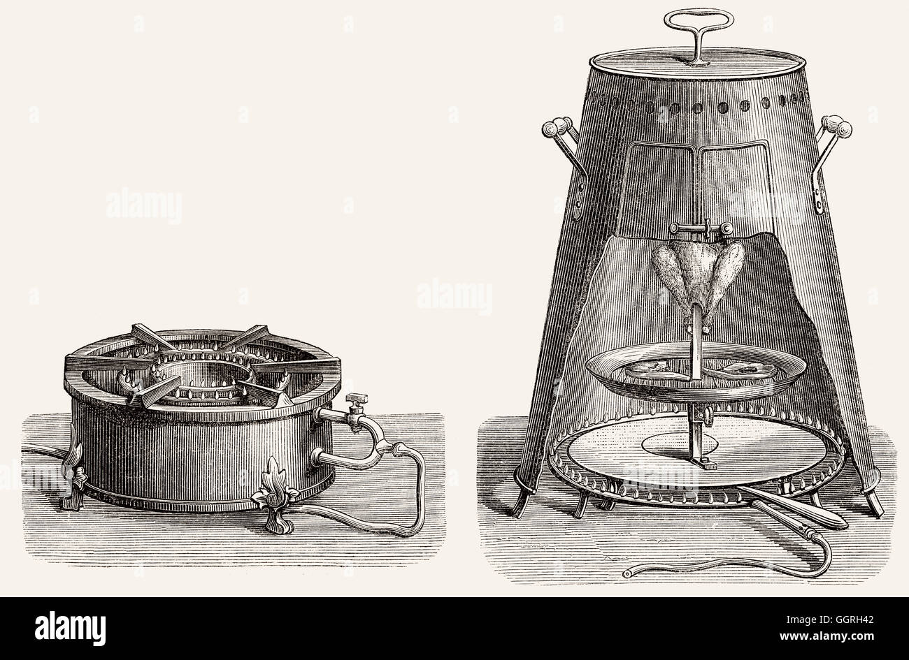Gaskocher im 19. Jahrhundert Stockfoto
