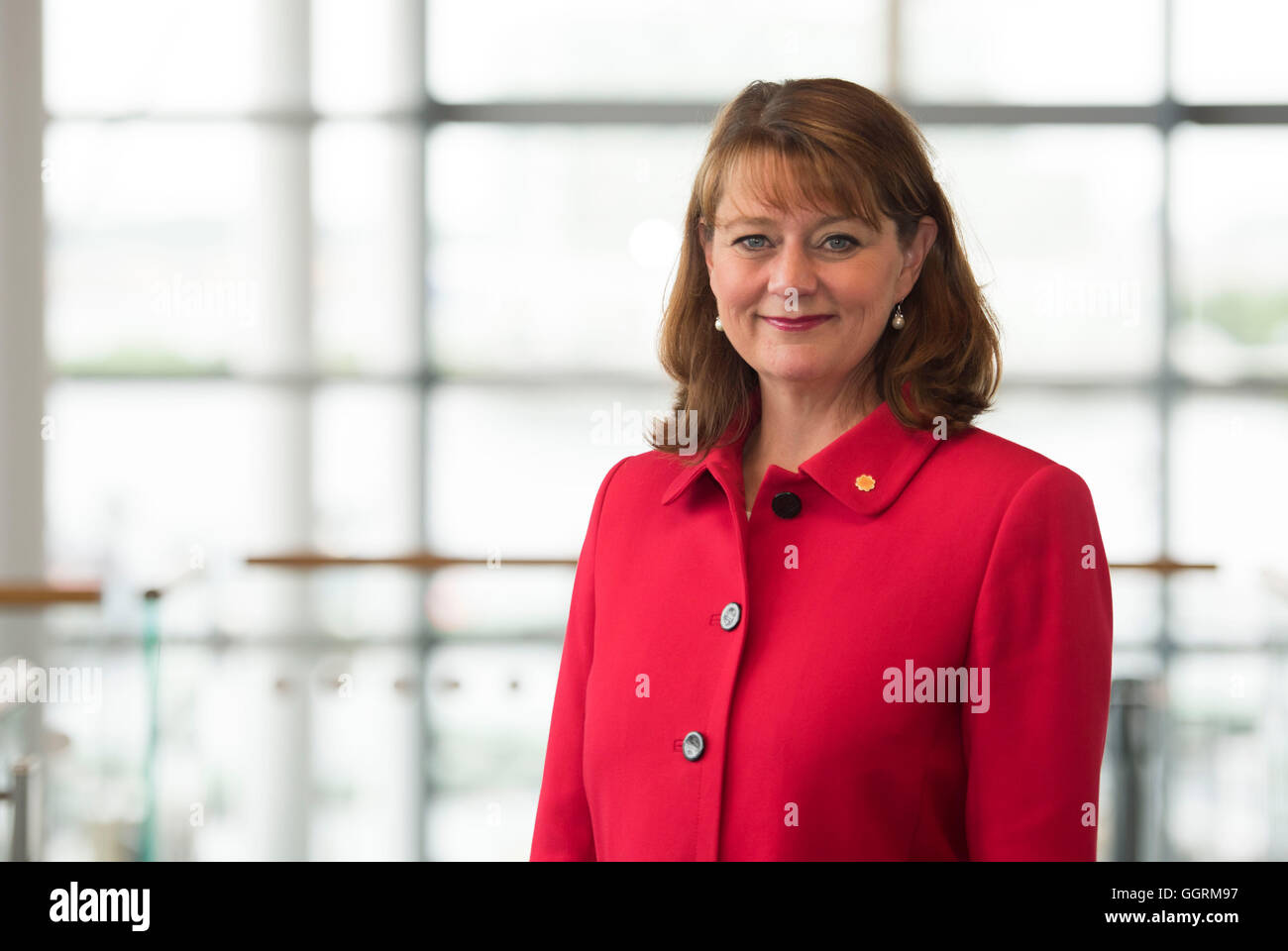 Leanne Holz Führer des walisischen Partei Plaid Cymru und bin für Rhondda. Stockfoto