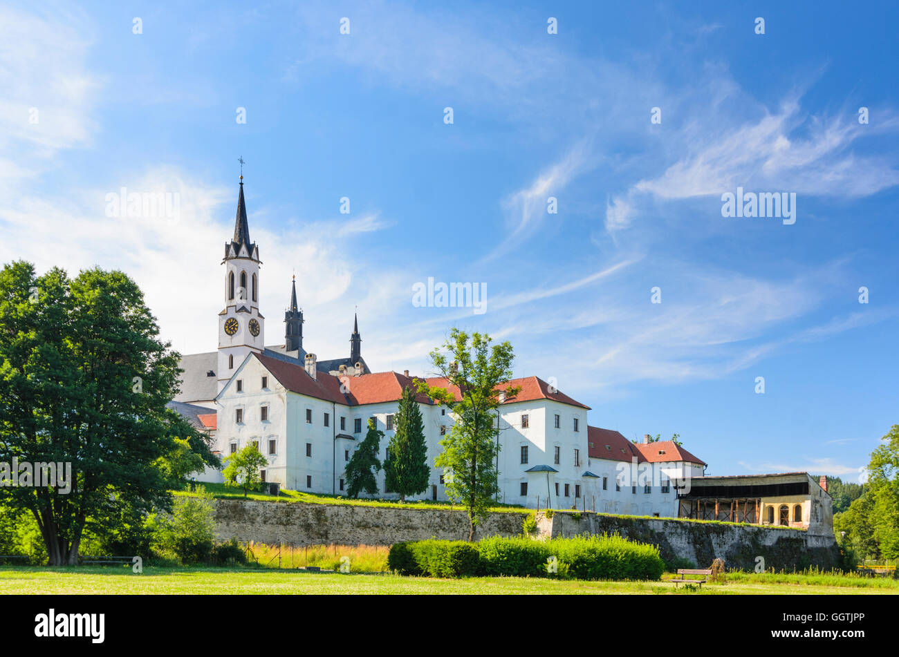 Vyssí Brod (Hohenfurth): Zisterzienserkloster, Jihocesky, Südböhmen, Tschechien, Südböhmen, Stockfoto