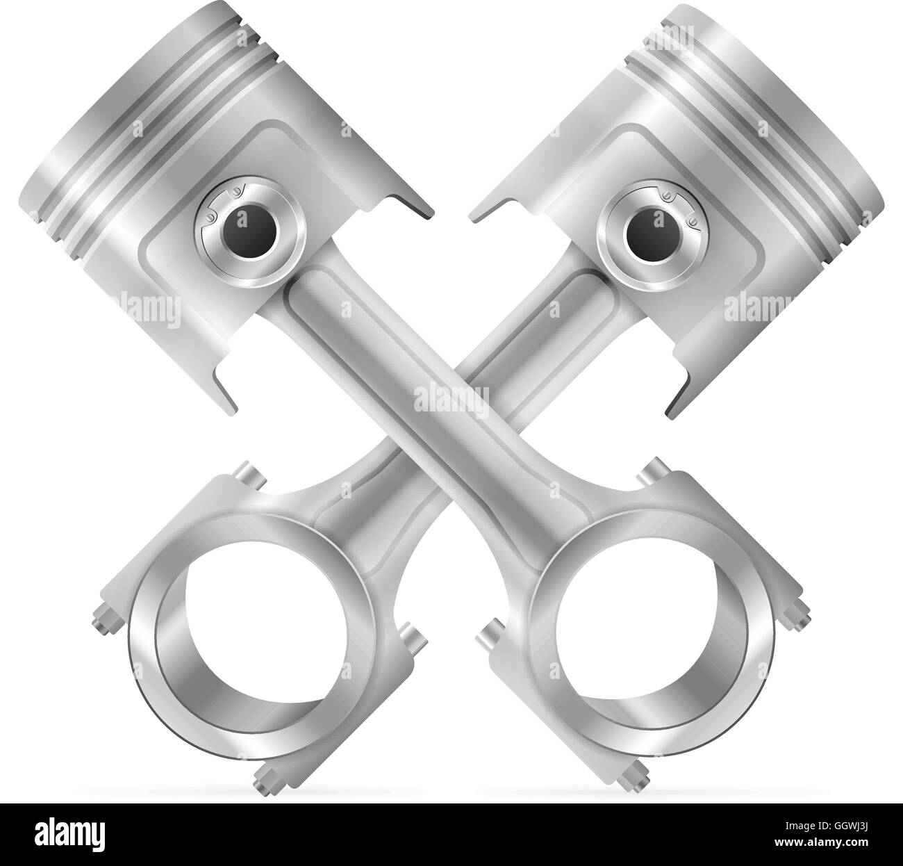 Kolben auf einem weißen Hintergrund. Stock Vektor