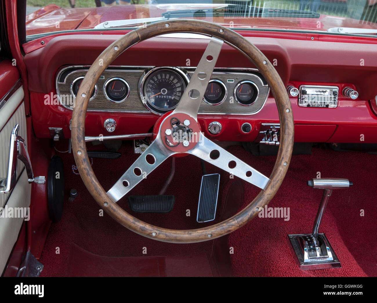 Amerikanische Oldtimer Ford Mustang, Interieur Stockfoto