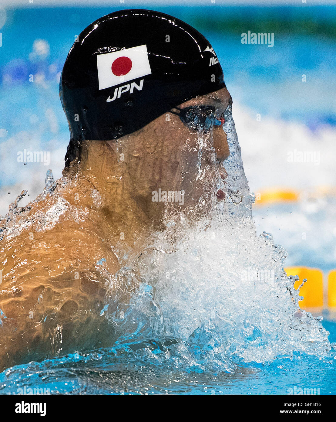 Rio De Janeiro, RJ, Brasilien. 6. August 2016. Olympia Schwimmen: YASUHIRO KOSEKI (JPN) schwimmt in die Männer 100m Brustschwimmen Halbfinale an Olympics Aquatics Stadion während der Spiele 2016 in Rio Olympischen Sommerspiele. Bildnachweis: Paul Kitagaki Jr./ZUMA Draht/Alamy Live-Nachrichten Stockfoto