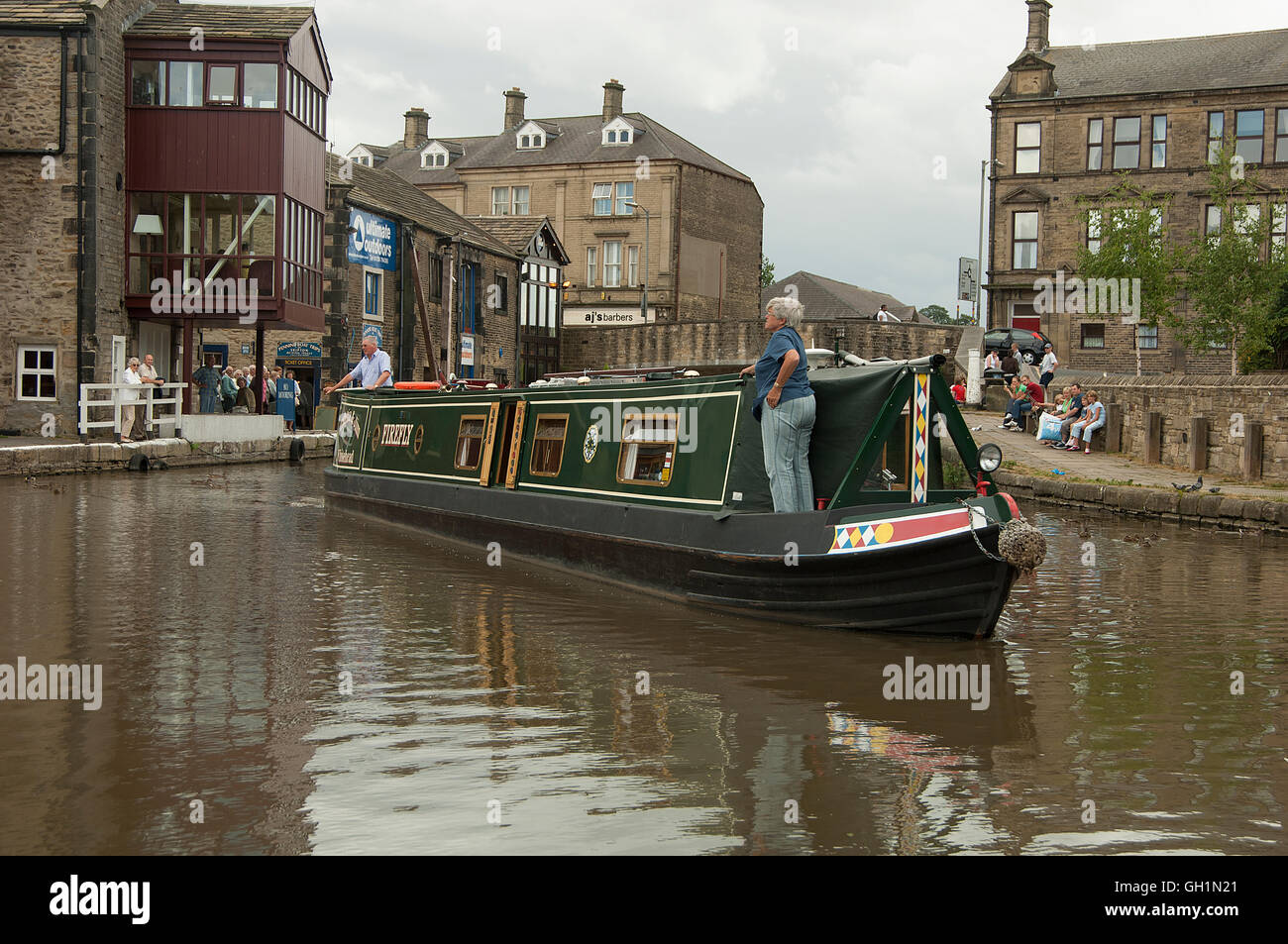 schmale Boote auf der Leeds, Liverpool canal Stockfoto