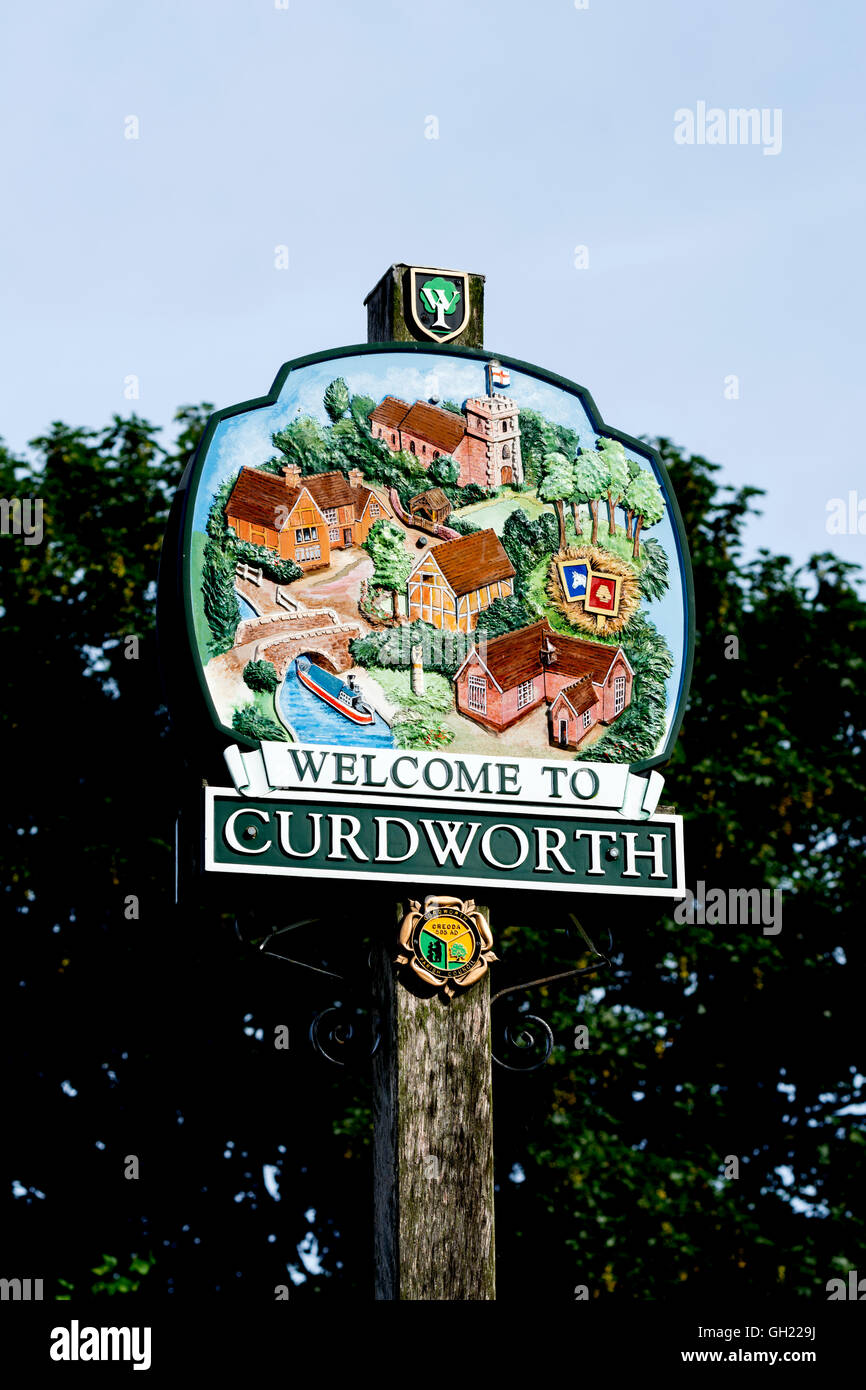 Curdworth Dorf Schild, Warwickshire, England, UK Stockfoto